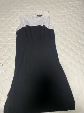 White House Black Market Black Dress with White Yoke